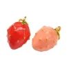 Factory wholesale oil-dripping brass, Korean-style fruit strawberry three-dimensional DIY earrings, pendants, bracelets, hair accessories and other accessories Item Picture